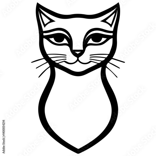 Bastet goddess color flat illustration for web and mobile design