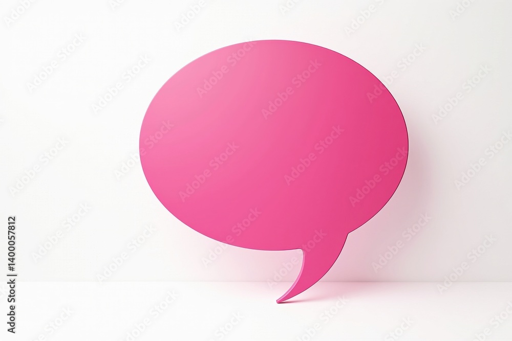 Creative speech bubble design in bold pink color Creative speech bubble design in bold pink color