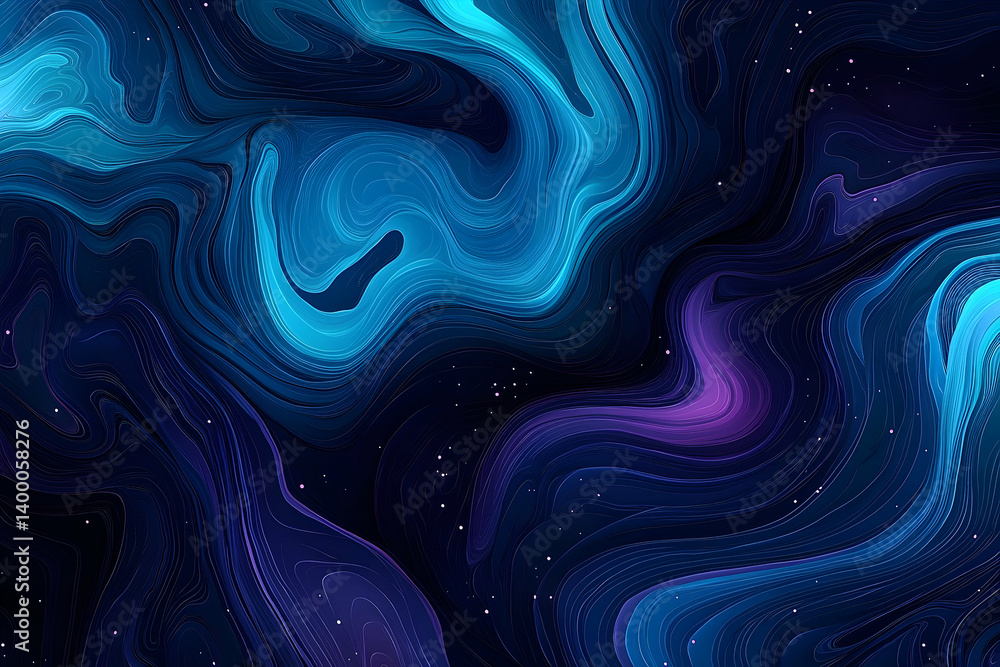 A mesmerizing abstract design of swirling, vibrant blues and purples on a dark background. A mesmerizing abstract design of swirling, vibrant blues and purples on a dark background.