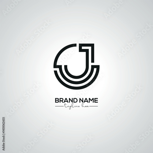 Obraz na płótnie Creative Modern CJ JC Lettermark Logo Design for Corporate Branding. w salonie