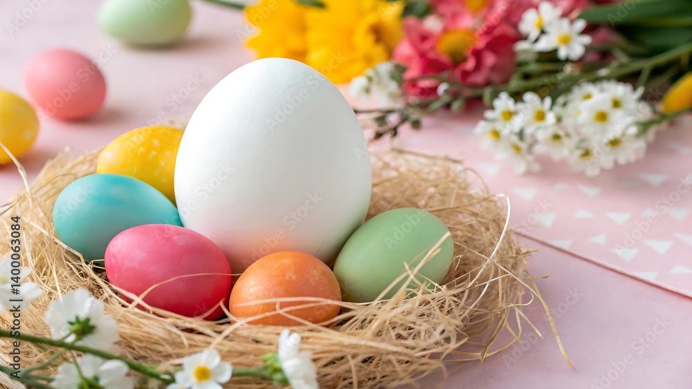 easter eggs in a nest easter eggs in a nest
