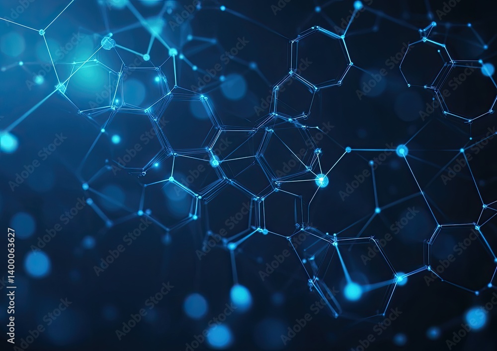 Obraz premium Abstract network design. Complex interconnected nodes and lines