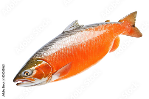 Fresh raw sockeye salmon fish seafood healthy eating omega nutrition isolated diet food