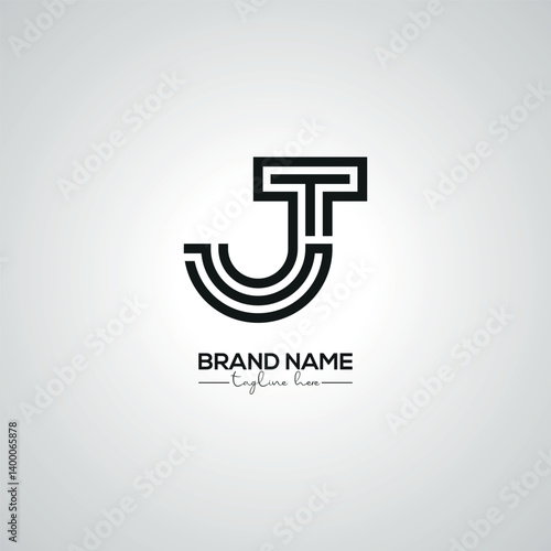 Obraz na płótnie Creative Modern JT TJ Lettermark Logo Design for Corporate Branding. w salonie