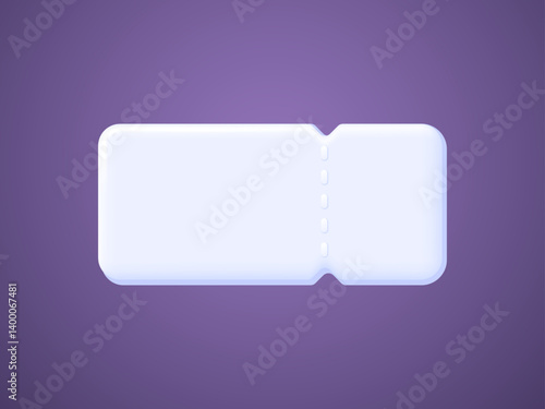 Blank discount coupon or price tag template for promo, voucher, sale or loyalty program in pseudo 3d cartoon style. Perfect for marketing design. 3d vector illustration.