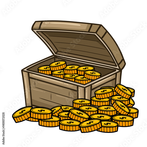 treasure chest with gold coins