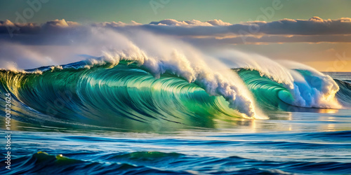 Waves rolling in perfect symmetry toward the horizon