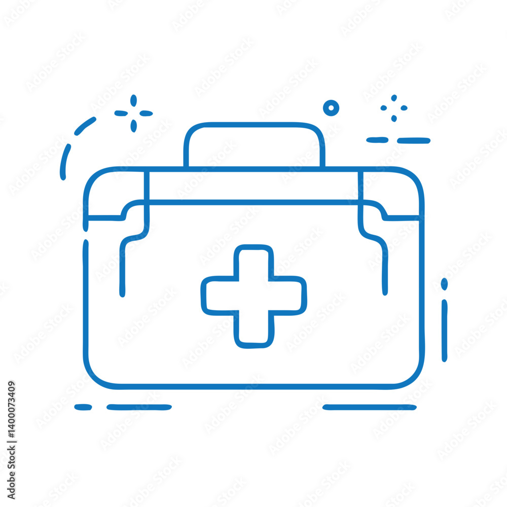 Obraz premium First Aid Kit Icon in Simple Line Art Style 