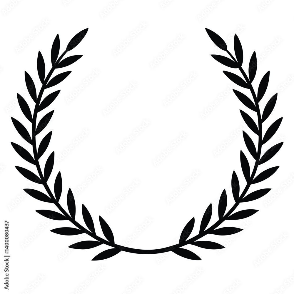 Silhouette Laurel Wreath Vector Illustration for Awards and Achievements Silhouette Laurel Wreath Vector Illustration for Awards and Achievements