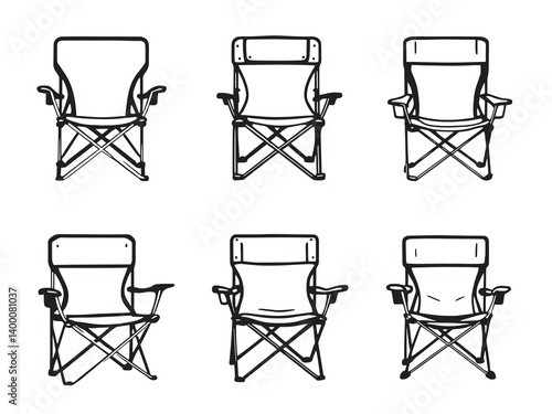Minimal Folding Lawn Chair Sketches
