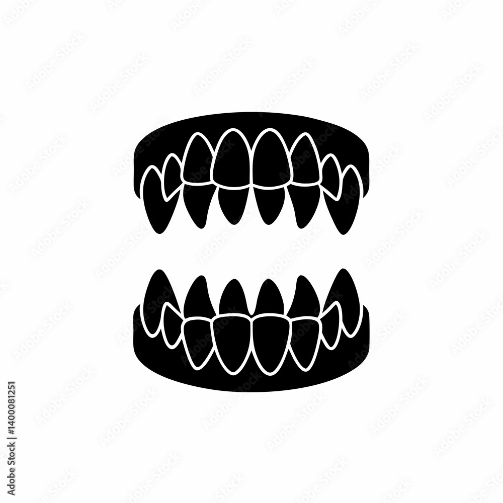 creative details Vampire Teeth Icon Vector Illustration creative details Vampire Teeth Icon Vector Illustration