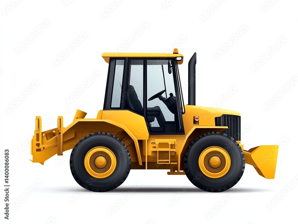 a grader parked at jobsite clipart, idle equipment icon, minimal flat style, isolated on white background a grader parked at jobsite clipart, idle equipment icon, minimal flat style, isolated on white background