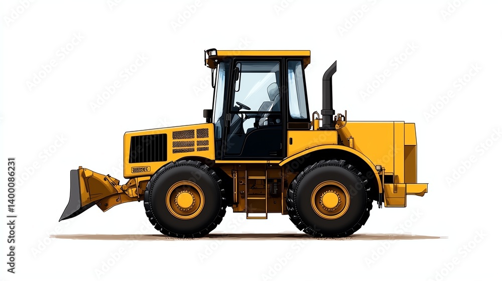 a grader under maintenance clipart, repair workshop scene, neat line art, isolated on white background a grader under maintenance clipart, repair workshop scene, neat line art, isolated on white background