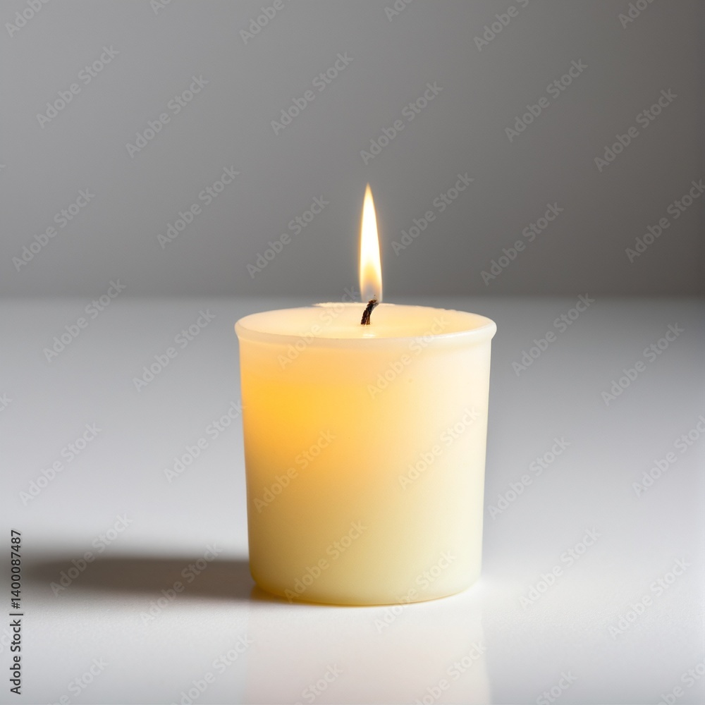 A serene scene of a simple votive candle flickering, illuminating a calming space with its warm, gentle glow. A serene scene of a simple votive candle flickering, illuminating a calming space with its warm, gentle glow.