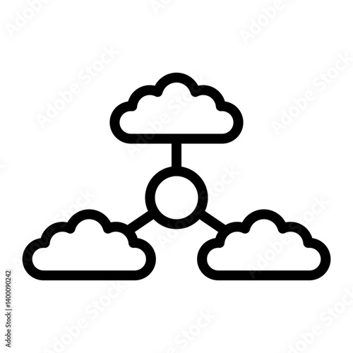 MultiCloud Vector Line Icon Design
