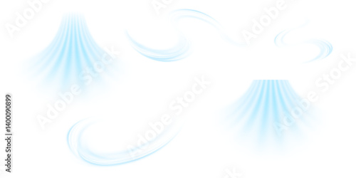 Air, wind effect isolated transparent background. Airflow overlay: fresh air for cleaning, cooling or changing the air. Wind Wave Effect. 3D vector illustration.
