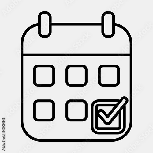 Icon election calendar. Indonesian general election elements. Icons in line style. Good for prints, posters, infographics, etc.