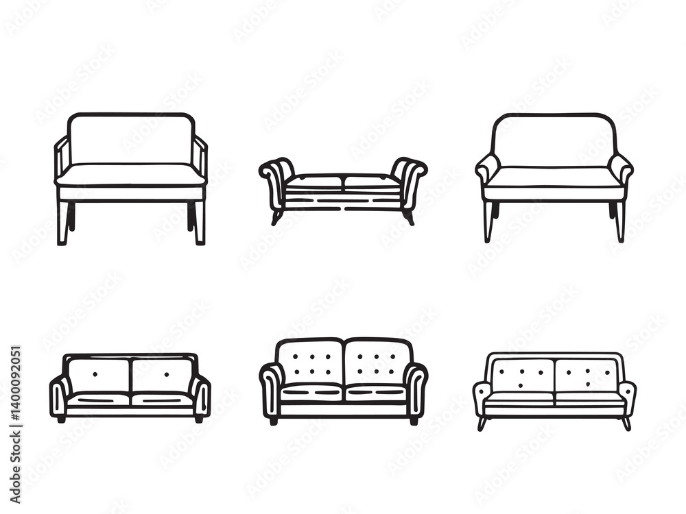 Contemporary Loveseat Outline Art Collection Contemporary Loveseat Outline Art Collection