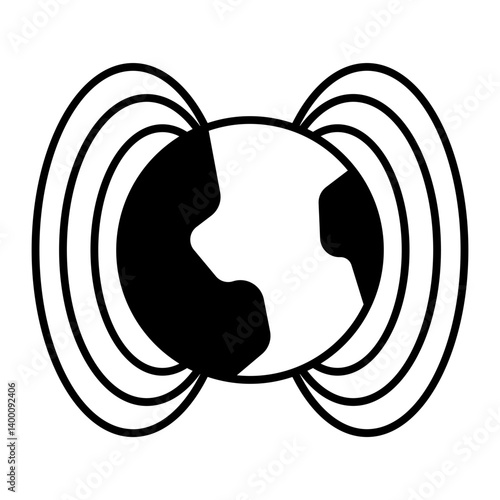 magnetic field black icon