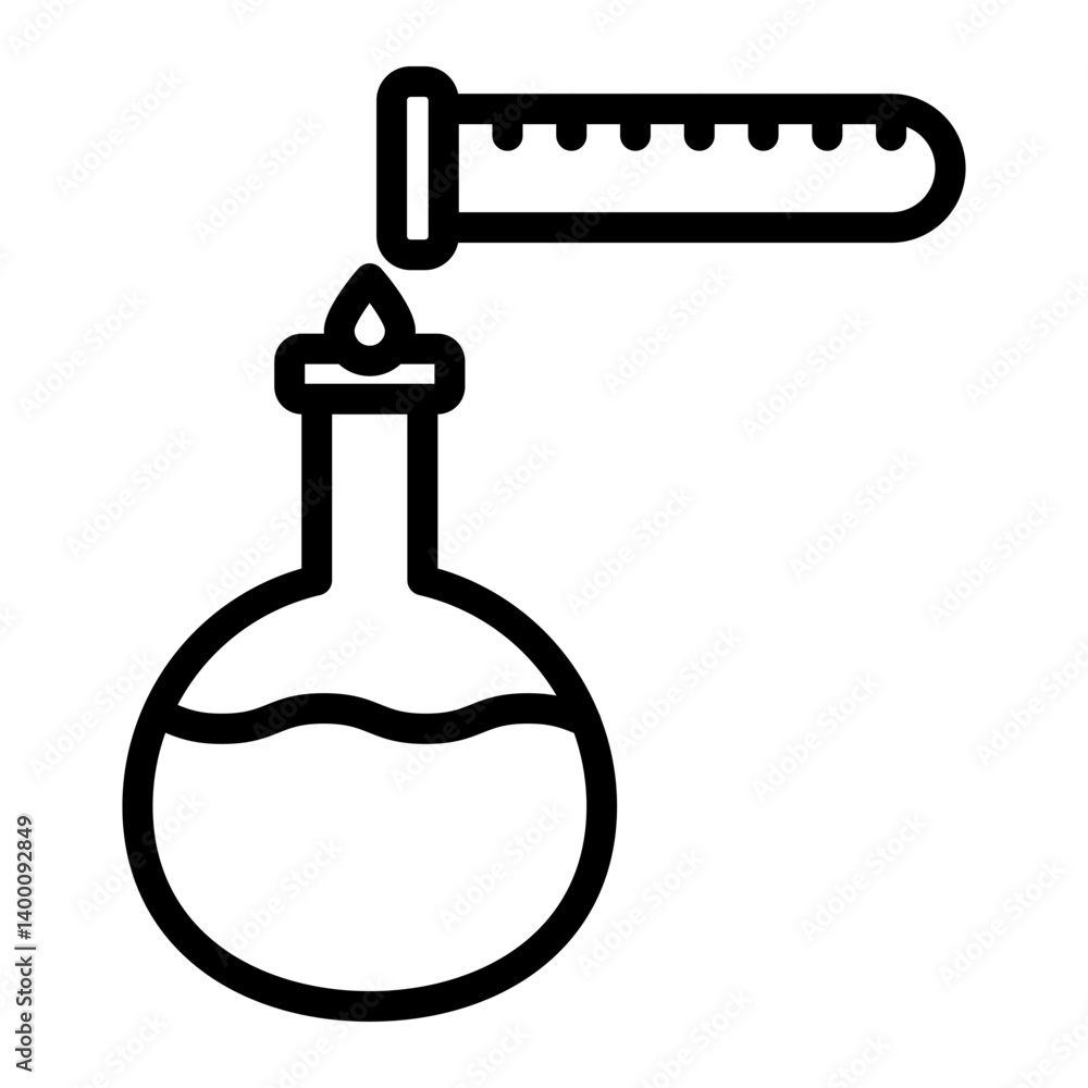 Mixing Chemicals Vector Line Icon Design Mixing Chemicals Vector Line Icon Design