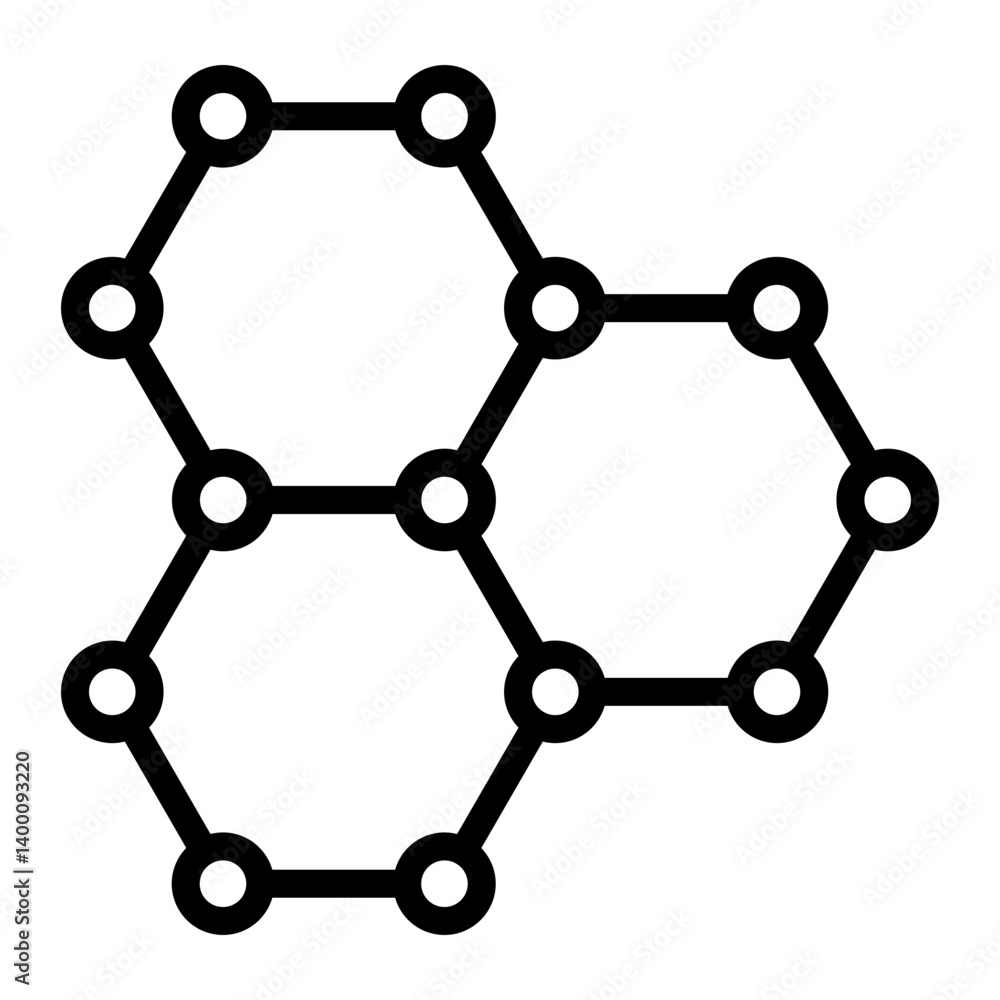 Molecular Structure Vector Line Icon Design Molecular Structure Vector Line Icon Design