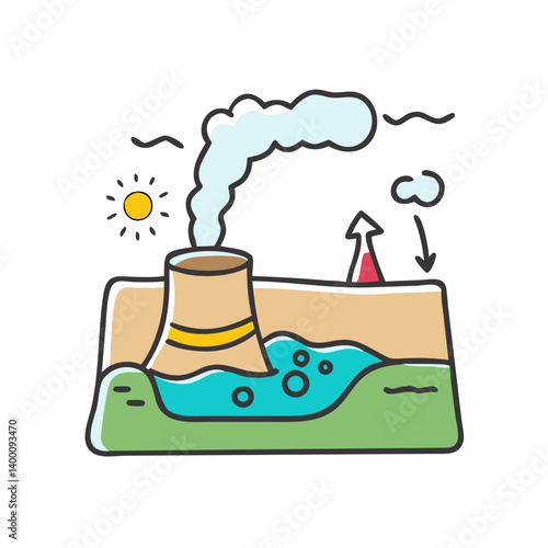 geothermal energy icon, geothermal energy vector illustration-simple illustration of geothermal energy, perfect for geothermal energy logos and icons