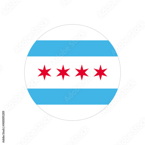 Flag of Chicago city, Illinois, US