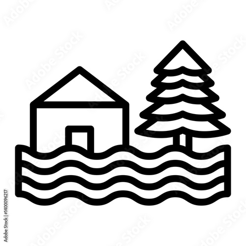 Flood Vector Line Icon Design