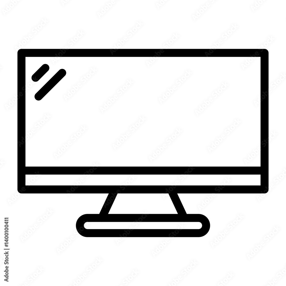 Computer Monitor Vector Line Icon Design Computer Monitor Vector Line Icon Design