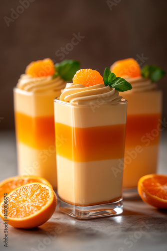 Layered Tangerine Parfait with Whipped Cream