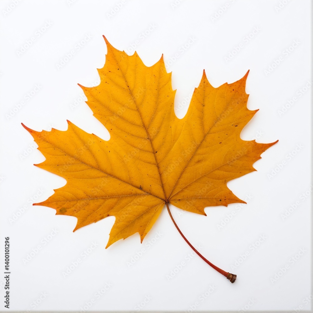 Obraz premium Autumn's Golden Embrace: A Vibrant Maple Leaf Evokes the Beauty and Ephemeral Nature of the Fall Season