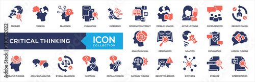 Critical Thinking Glyph Color Icon Collection