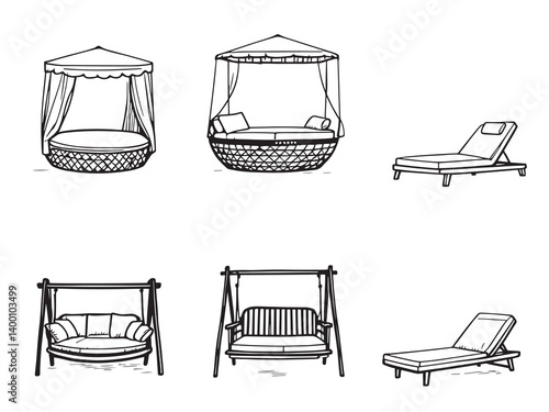 Minimal Outdoor Daybed Set