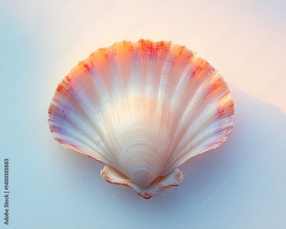 Fototapeta premium Delicate Shell with Soft Pastel Colors and Intricate Textures for Coastal and Marine Themes