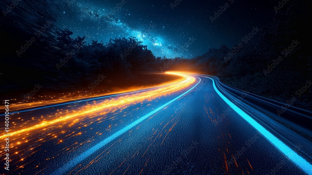Obraz premium Neon speed motion background