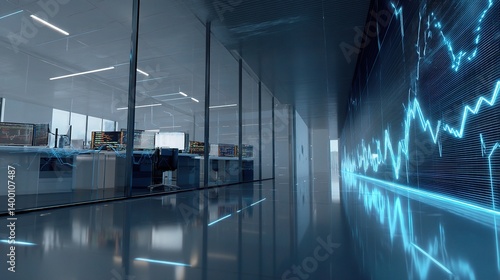 Modern Trading Office with Digital Forex Graphs and Analytics