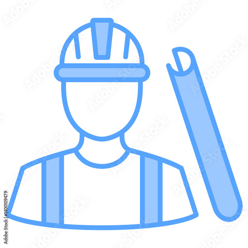 Construction Supervisor Blue Icon