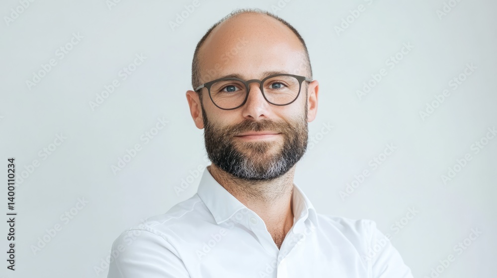 Professional business portrait of a smiling man on white background modern style confident expression Professional business portrait of a smiling man on white background modern style confident expression