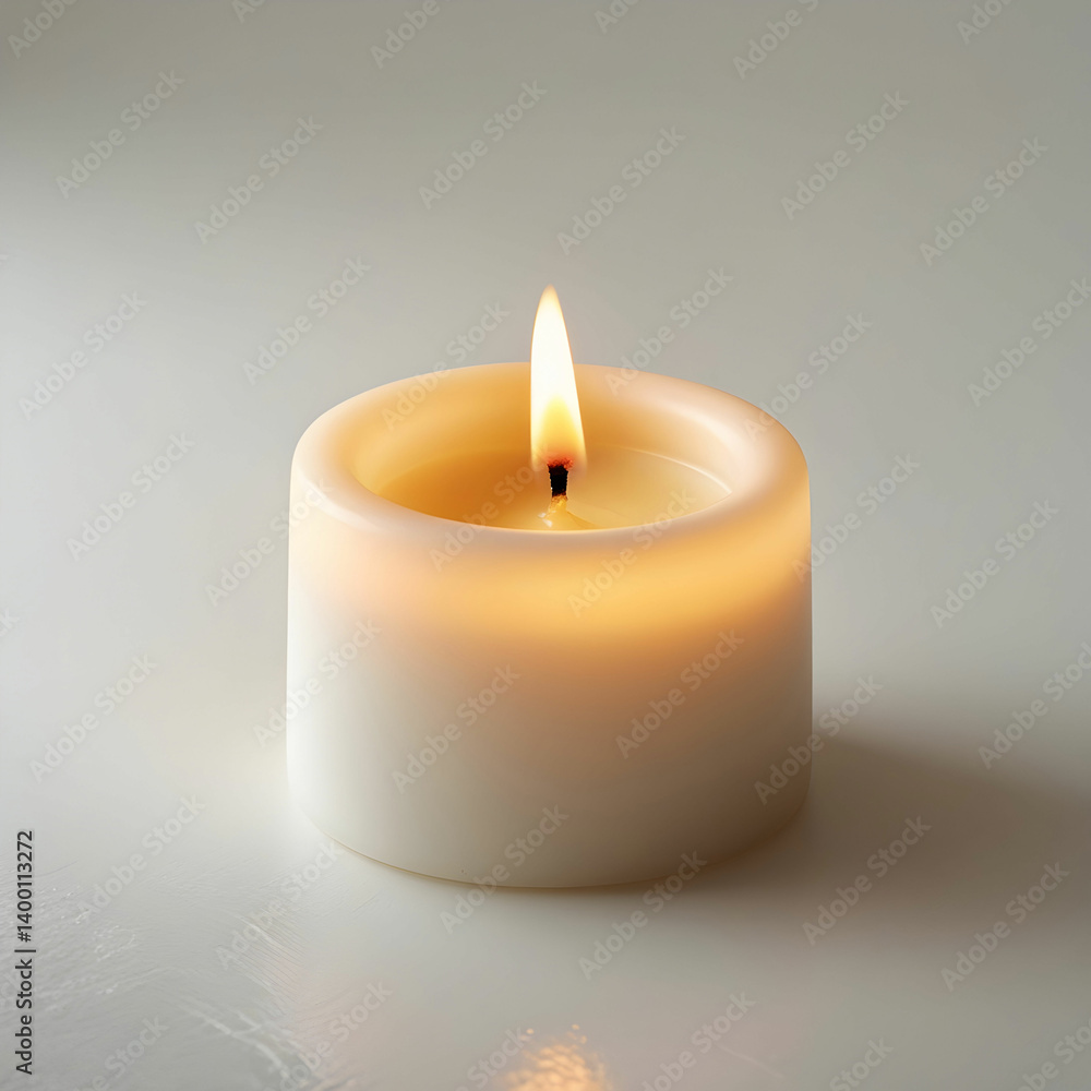 Candle with fire flame on white background Candle with fire flame on white background