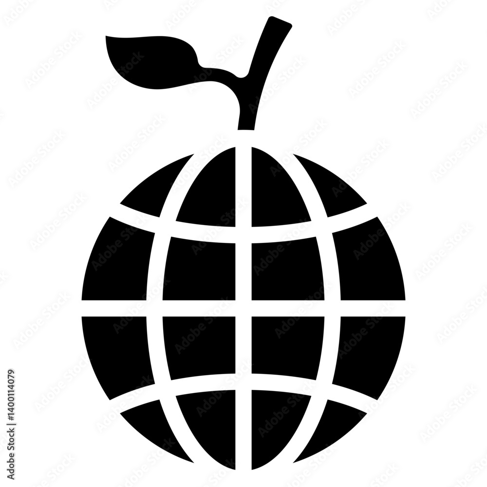 Green Globe Grid Icon Green Globe Grid Icon