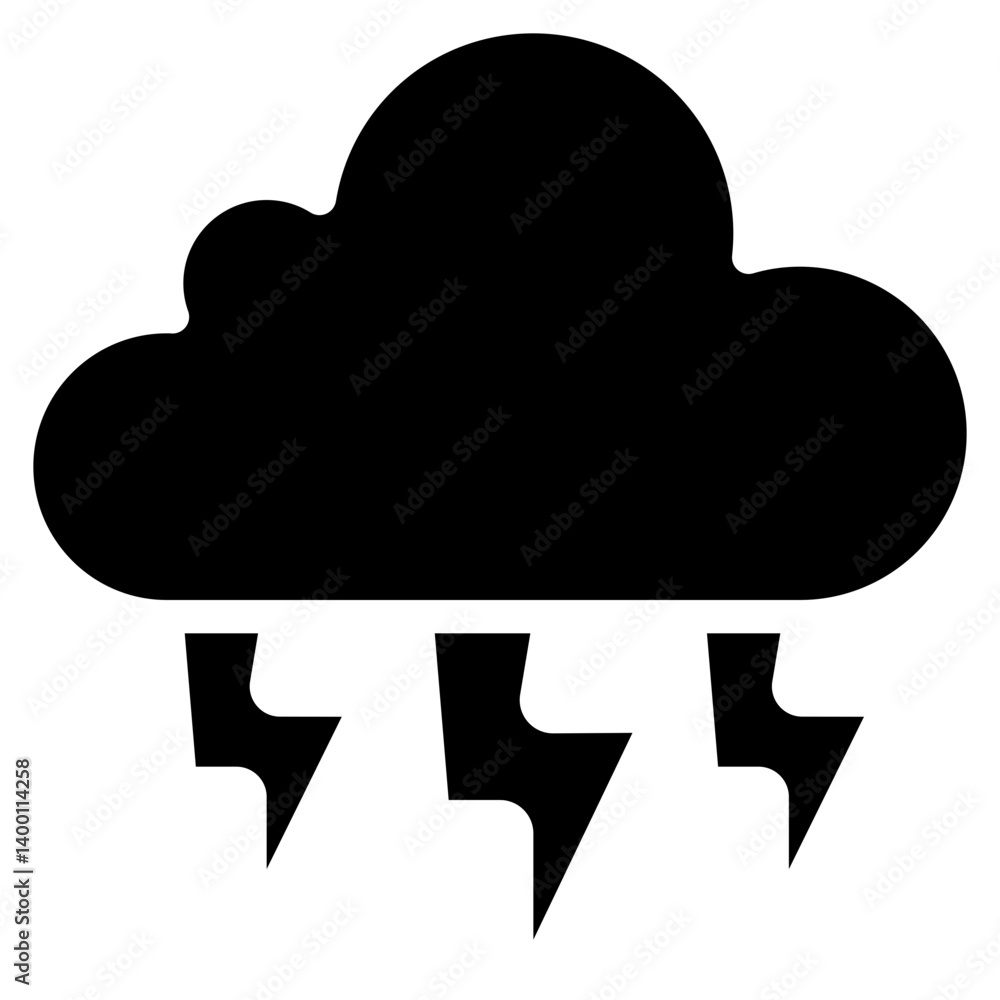 Lightning Storm Cloud Icon Lightning Storm Cloud Icon
