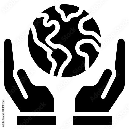Hands Holding Up Earth Icon