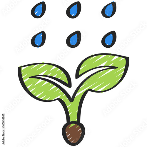 Rain On Planted Seed Icon