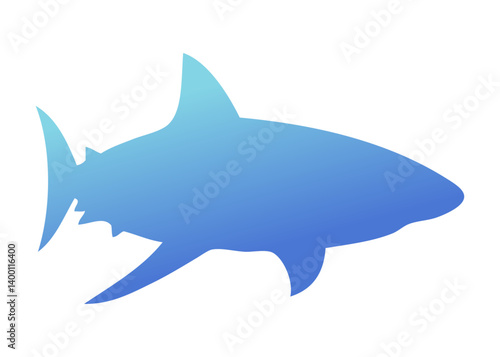 Silueta de tiburón blanco en perspectiva 
