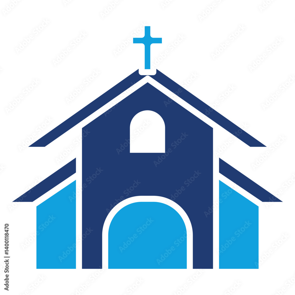 Church Solid Blue Icon