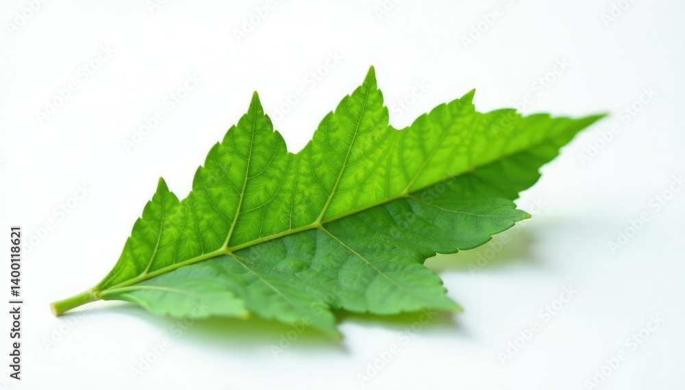 Single leafy branch isolated on white surface, green, botanical Single leafy branch isolated on white surface, green, botanical