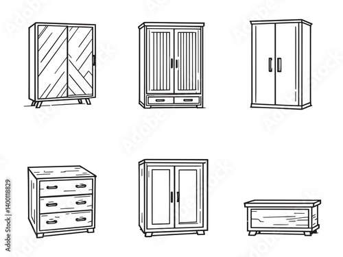 Clean Shoe Cabinet Sketch Set