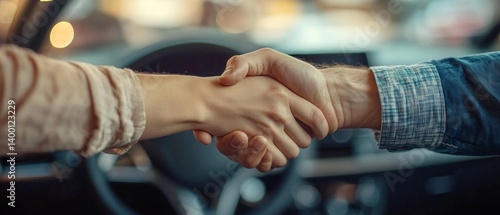 Obraz na płótnie Handshake of two people representing partnership and cooperation. Great for business presentations, career websites and business relationship articles. w salonie