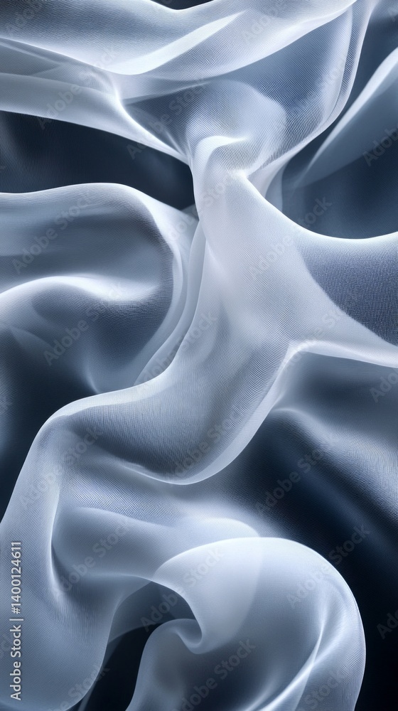 Abstract gray background with soft folds of fabric, perfect for background design on websites and graphic projects.