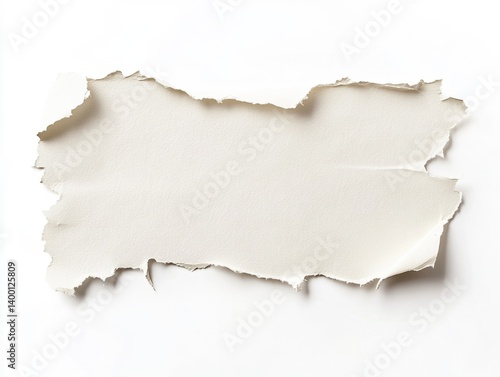 Torn white paper sheet on a plain background for creative use